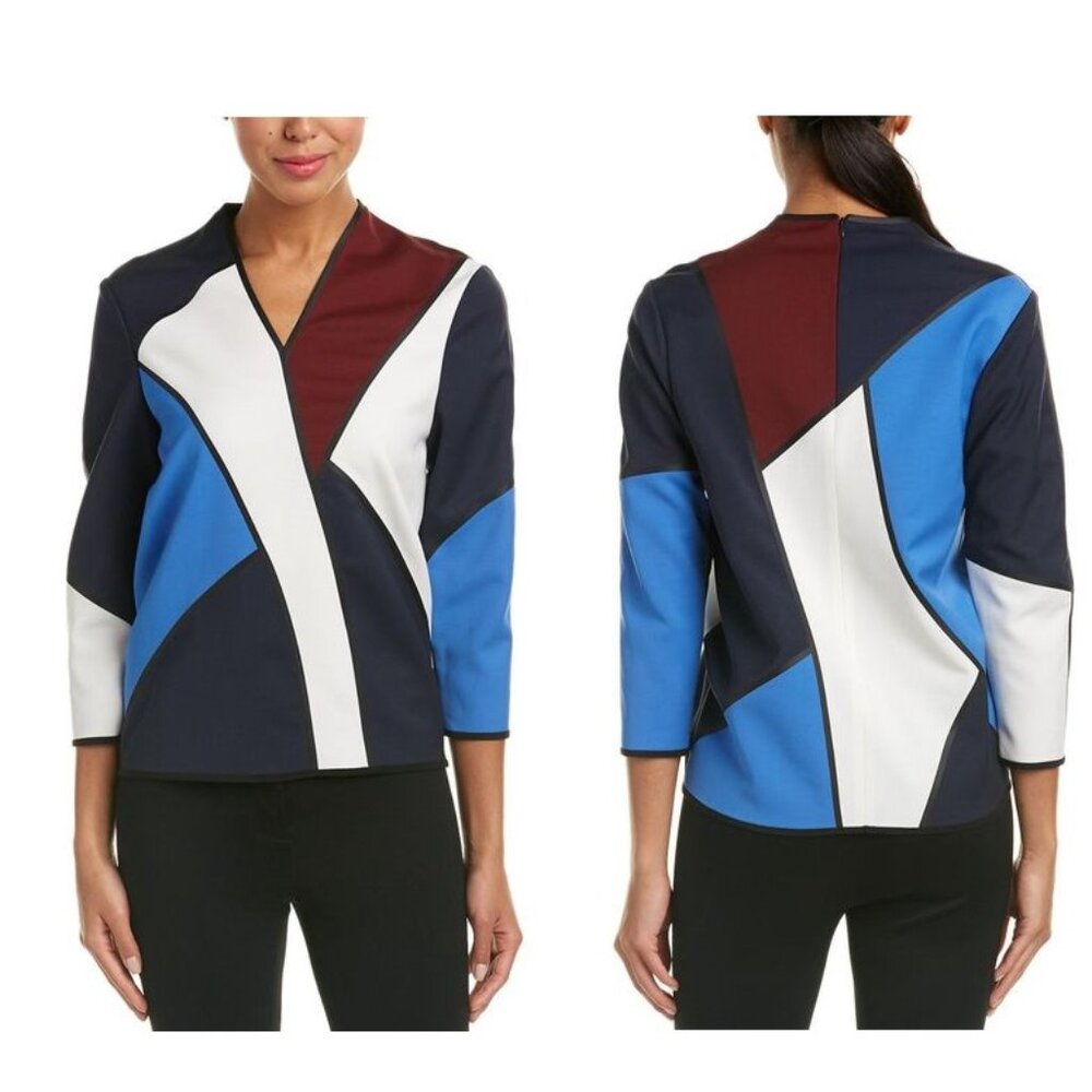 NWT Escada Virgin Wool Color Block Top